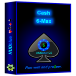 HUDblue CS, 6-Max Cash HUD packaging.