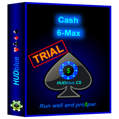 HUDblue CSca (Coaching Version), 6-Max HUD - Trial - box illustration.